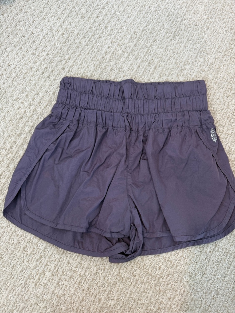 FP Movement by Free People Ruched High-Waist Athletic Shorts in Purple